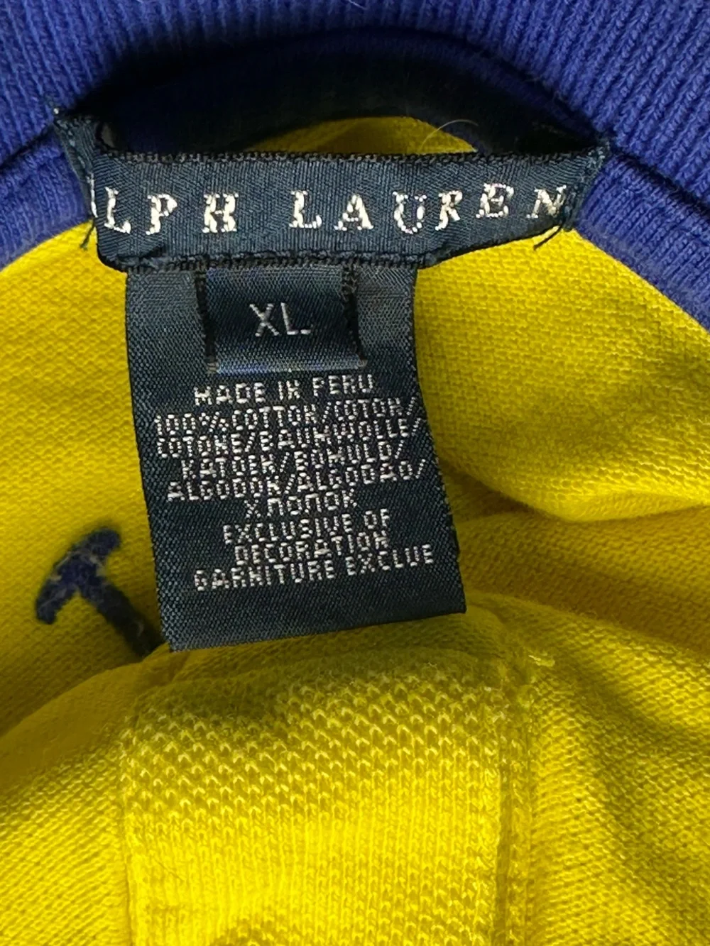 POLO RALPH LAUREN DOG POLO SHIRT XL YELLOW BLUE BIG PONY PET APPAREL - Picture 9 of 10